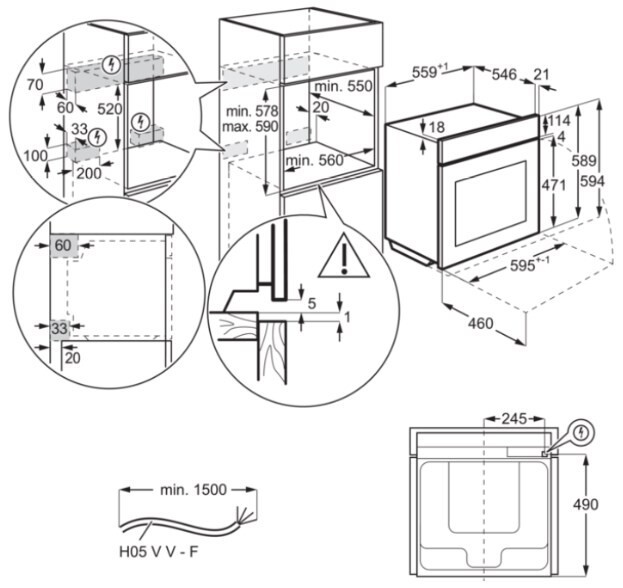 Встраиваемый электрический духовой шкаф Electrolux OEE5H71Z