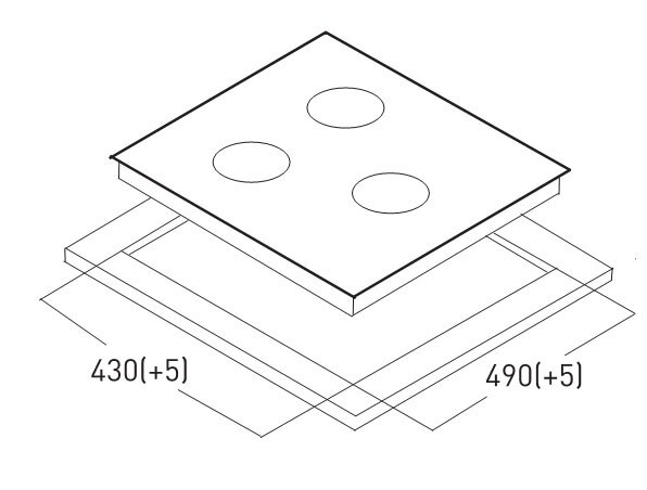 Встраиваемая газовая варочная панель Oasis P-3SBM Встраиваемая газовая варочная панель Oasis P-3SBM