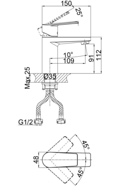 Смеситель для раковины D&K Rhein Lessing DA1322101