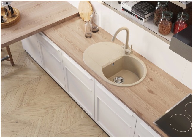 Кухонная мойка Polygran ATOL-760 (№302 Песоч) Кухонная мойка Polygran ATOL-760 (№302 Песоч)