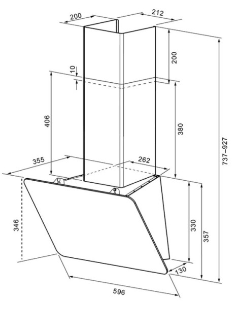 Каминная вытяжка Krona Liora S 600 black