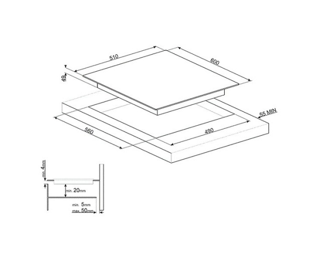 Встраиваемая индукционная варочная панель Smeg SI7633B Встраиваемая индукционная варочная панель Smeg SI7633B