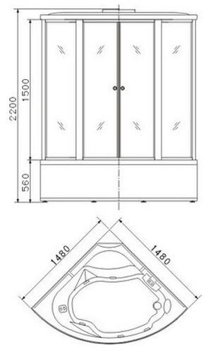 Душевая кабина с ванной Appollo GUCI-856 белый (без гидромассажа) Душевая кабина с ванной Appollo GUCI-856 белый (без гидромассажа)