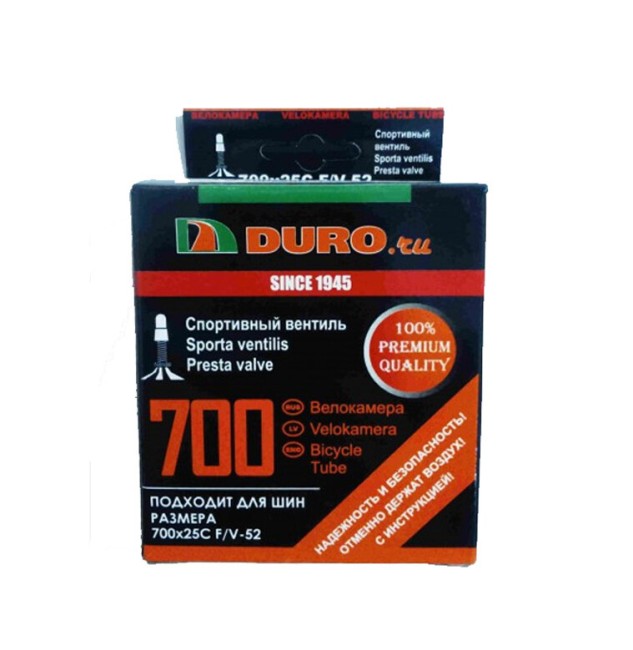 Велокамера Duro 28" 700x25С (25х622) F/V-52/DHB01018