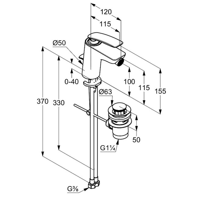 Смеситель для биде Kludi Balance с донным клапаном (522169175) Смеситель для биде Kludi Balance с донным клапаном (522169175)
