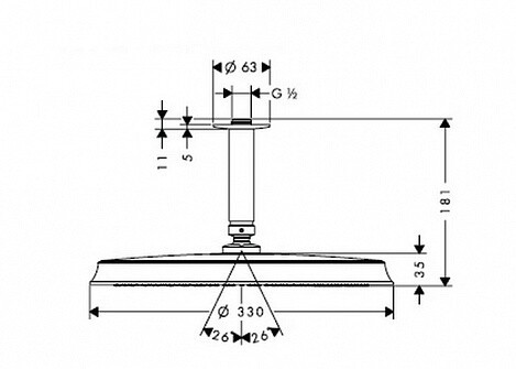 Верхний душ Hansgrohe Raindance classic (27406000)