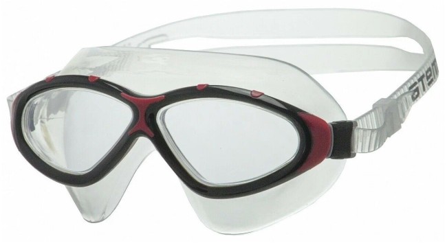 Очки-полумаска для плавания Atemi Z402 силикон (чёрн/красн)