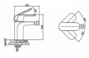 Смеситель для биде D&K Venice Gondola DA1022201