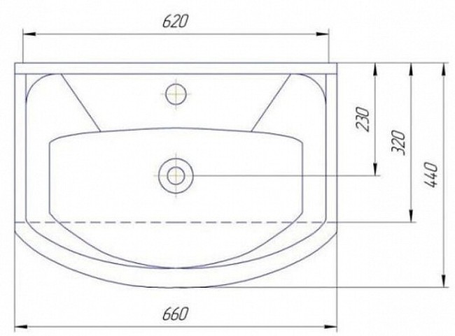 Раковина для мебели Aqwella Элеганс 650