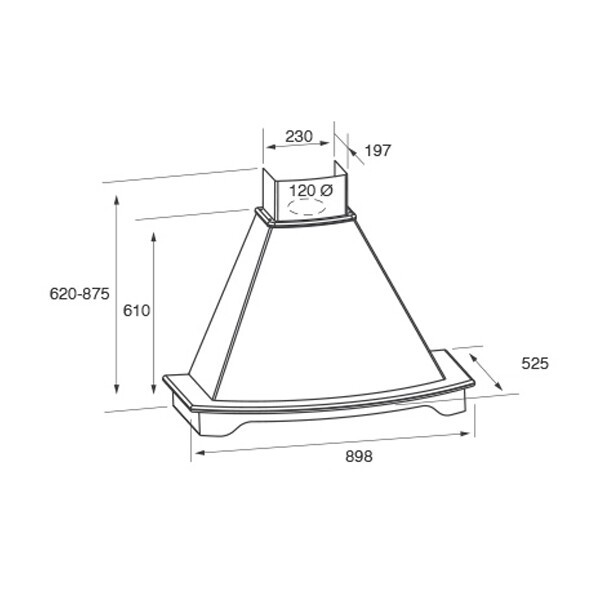 Каминная вытяжка Jetair Denver WH/A/90 T.Grezzo