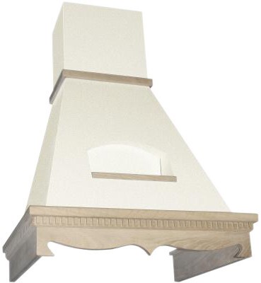 Каминная вытяжка Elikor Бельведер 90П-650-П3Д золотой антик/дуб неокрашенный