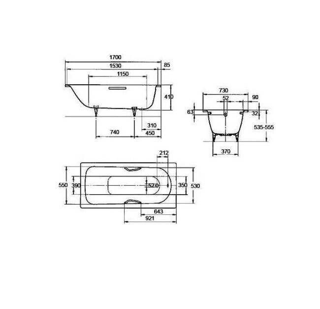 Стальная ванна Kaldewei SANIFORM PLUS 371-1 (112900013001)