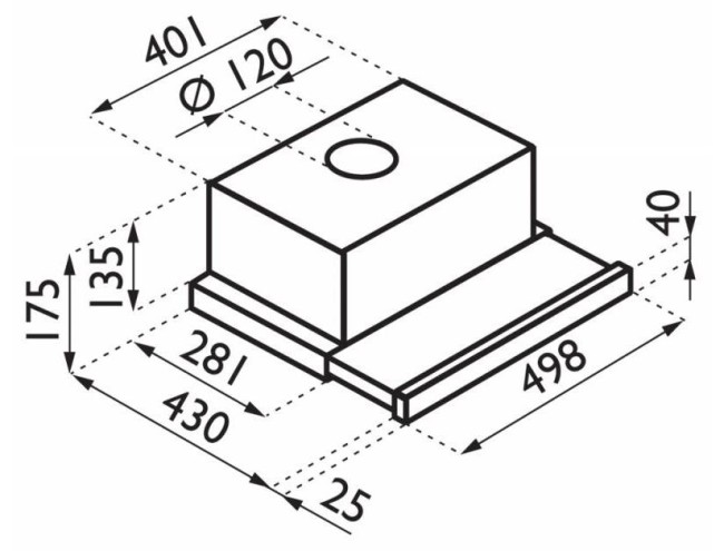 Встраиваемая вытяжка Ardesia S 450 X