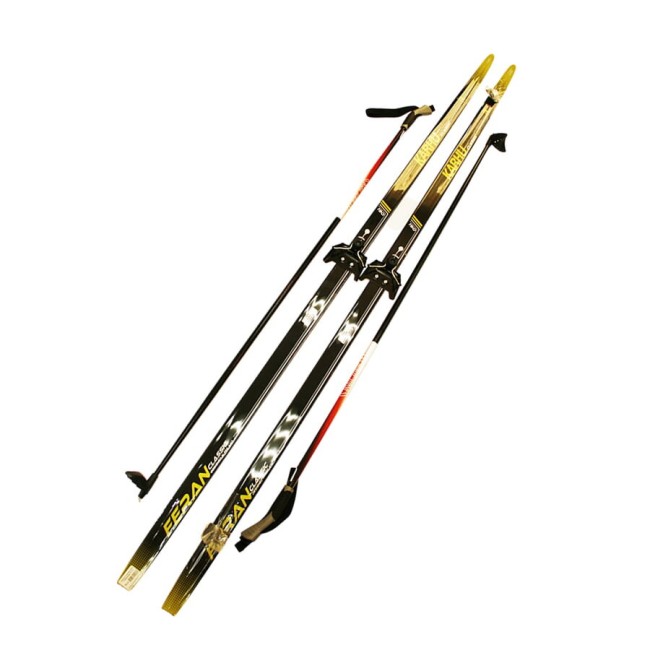 Лыжный комплект STC Karhuferan 75 мм 190 black/green Лыжный комплект STC Karhuferan 75 мм 190 black/green