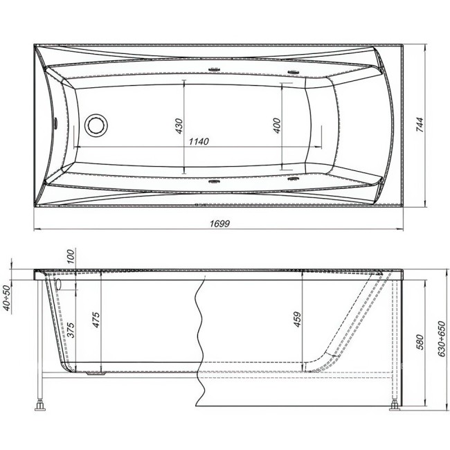 Панель фронтальная Aquanet Cariba/Grenada/Corsica 170 (139582)