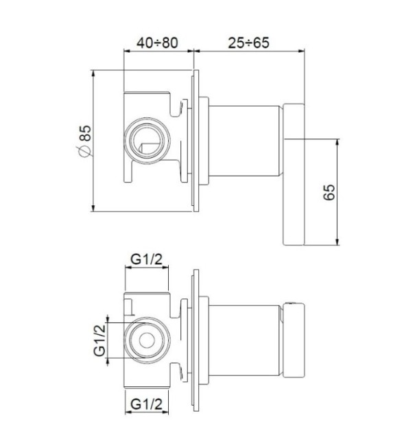 Встраиваемый смеситель для душа Webert Coral CO880101015 Встраиваемый смеситель для душа Webert Coral CO880101015