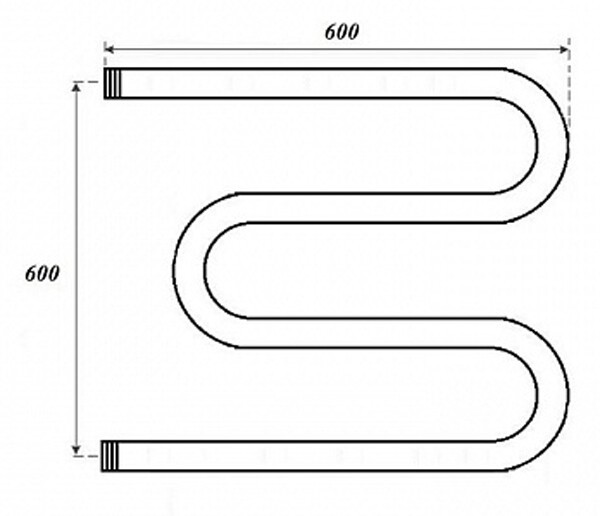 Полотенцесушитель водяной Point PN37666 600x600 М-образный (1), хром