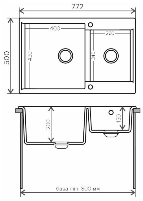 Кухонная мойка Polygran Brig-772 песочный Кухонная мойка Polygran Brig-772 песочный