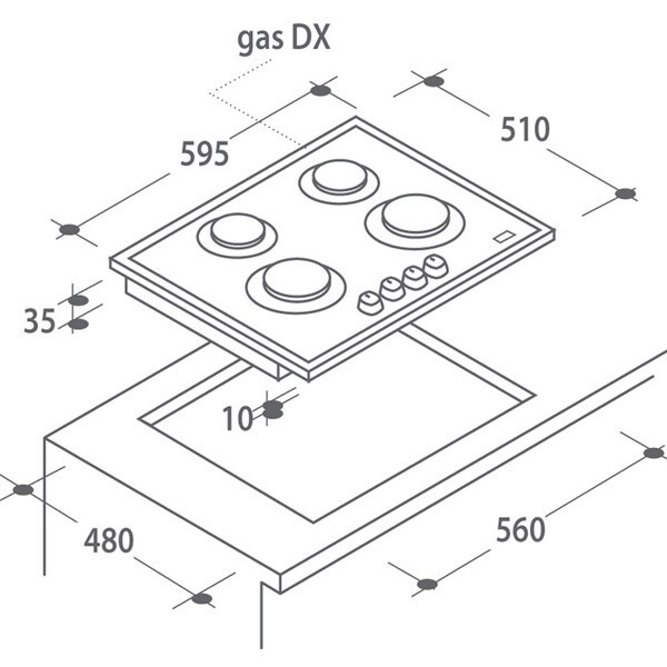 Встраиваемая газовая варочная панель Candy CFX 64