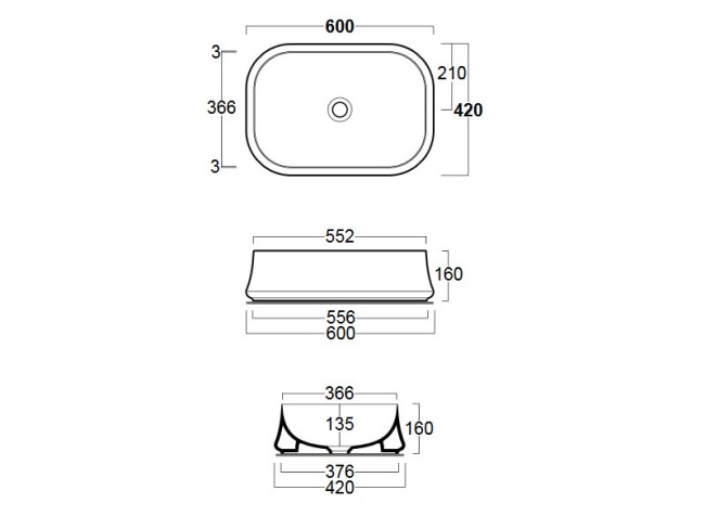 Раковина накладная Simas SHARP (SH08) белый Раковина накладная Simas SHARP (SH08) белый