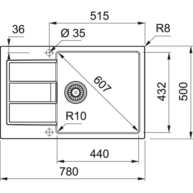 Кухонная мойка Franke S2D 611-78 XL/435 (143.0628.358) серый Кухонная мойка Franke S2D 611-78 XL/435 (143.0628.358) серый