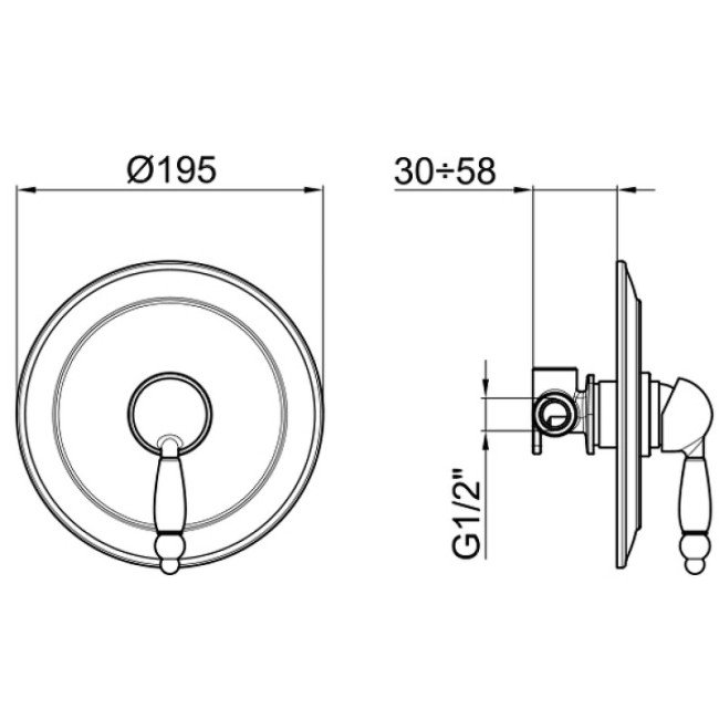 Встраиваемый смеситель для душа Webert Dorian DO880101065