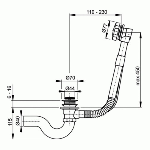 Слив-перелив Timo 8004 gold