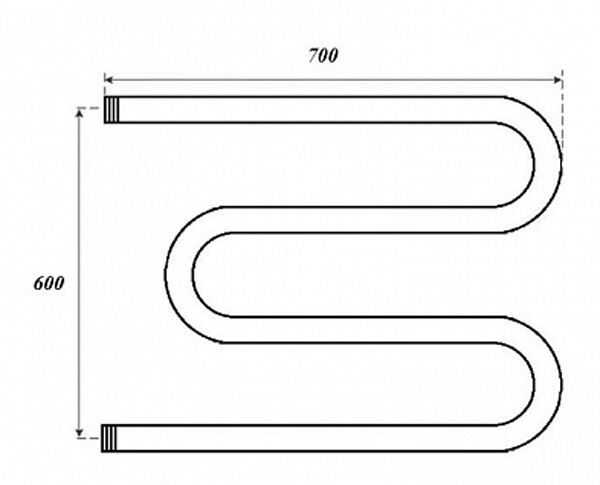 Полотенцесушитель водяной Point PN37667 600x700 М-образный (1), хром
