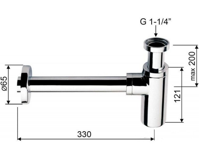 Сифон для раковины Kaiser 958L-Bl
