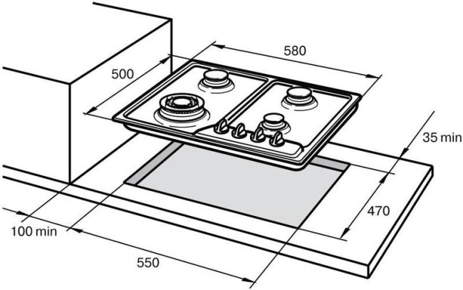Встраиваемая газовая варочная панель Delonghi BS 46 ASV GU
