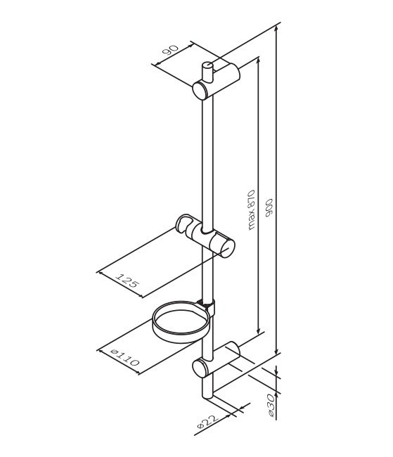 Душевая штанга AM.PM F0370064 Душевая штанга AM.PM F0370064