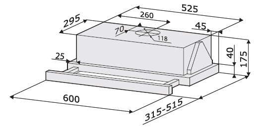 Встраиваемая вытяжка Kronasteel Gloria 600 white