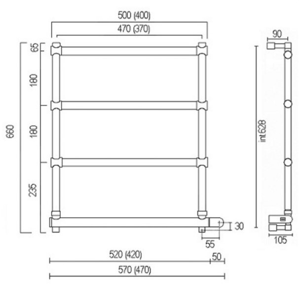 Полотенцесушитель электрический Margaroli 5424704BINB Полотенцесушитель электрический Margaroli 5424704BINB