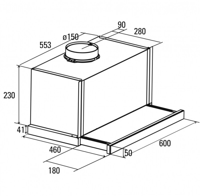 Встраиваемая вытяжка Cata TF-6600 Duralum
