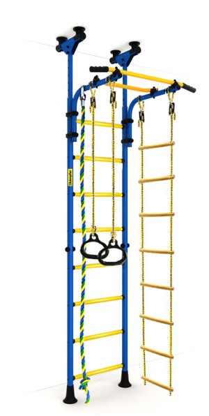 Шведская стенка Kampfer Strong kid Ceiling синий/желтый 26 Шведская стенка Kampfer Strong kid Ceiling синий/желтый 26