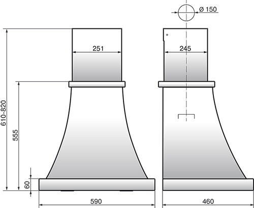 Каминная вытяжка Elikor Ар-Деко 60 слоновая кость муар/бронза