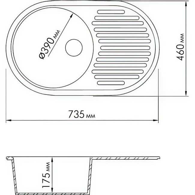 Кухонная мойка Rossinka RS74-46RW gray Кухонная мойка Rossinka RS74-46RW gray