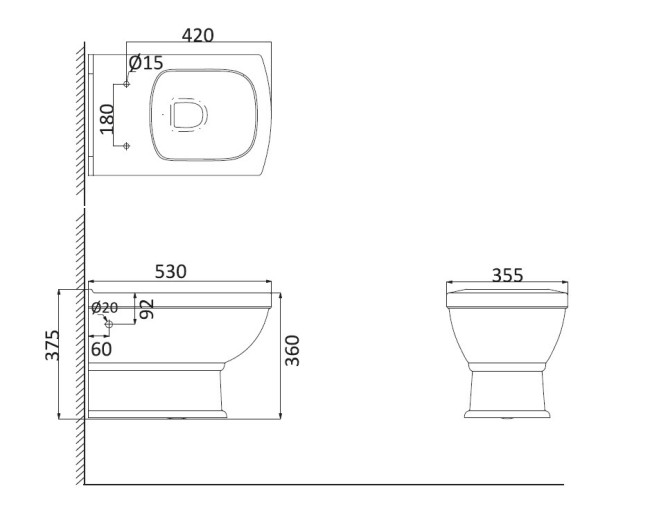 Унитаз подвесной Creo Orleans OR1100+OR1001