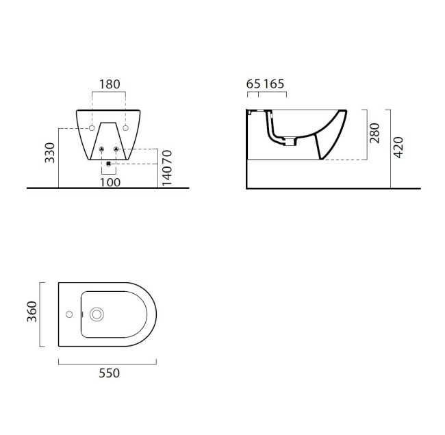 Биде подвесное GSI PURA (8865111) белый глянцевый