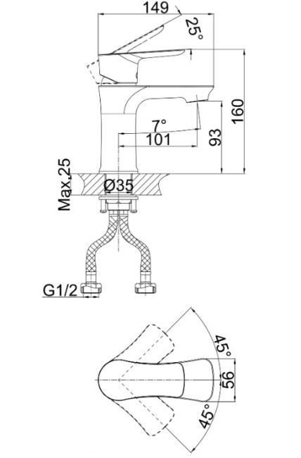 Смеситель для раковины D&K Rhein Reisling DA1272101