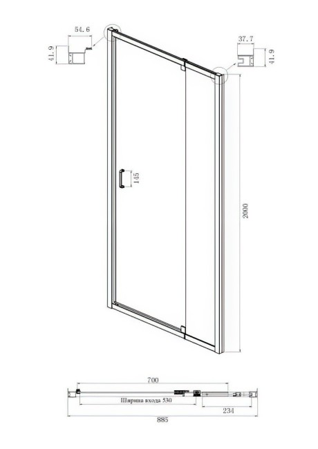 Дверь в нишу Ambassador Elysium 111021103KX Дверь в нишу Ambassador Elysium 111021103KX