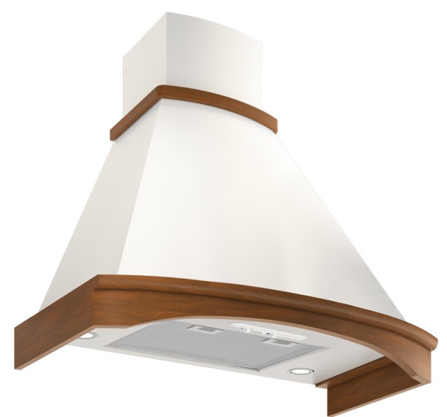 Каминная вытяжка Elikor Ротонда 90П-1000-П3Д бежевый/дуб