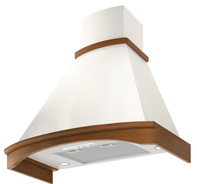 Каминная вытяжка Elikor Ротонда 90П-1000-П3Д бежевый/дуб