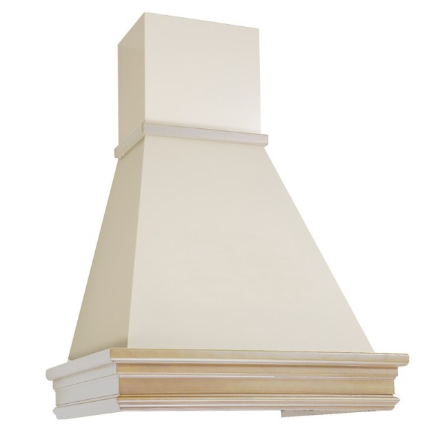 Каминная вытяжка Elikor Вилла Валенсия 60 топленое молоко/бук крем патина+зол