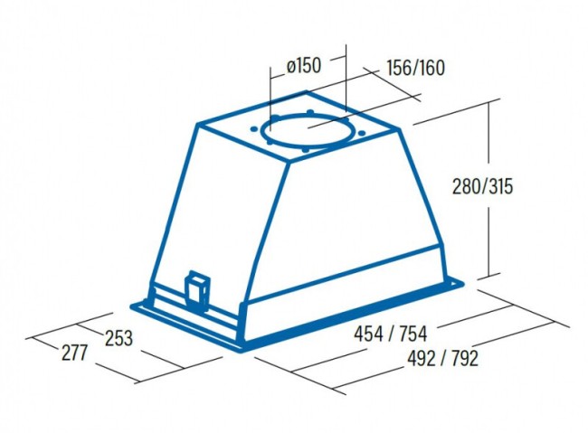Встраиваемая вытяжка Cata GT Plus 75 X/A