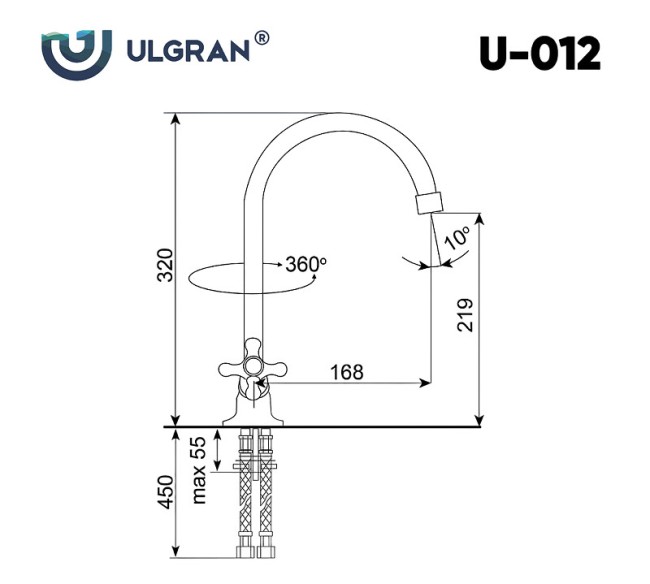 Смеситель для кухни Ulgran U-012-310 Смеситель для кухни Ulgran U-012-310