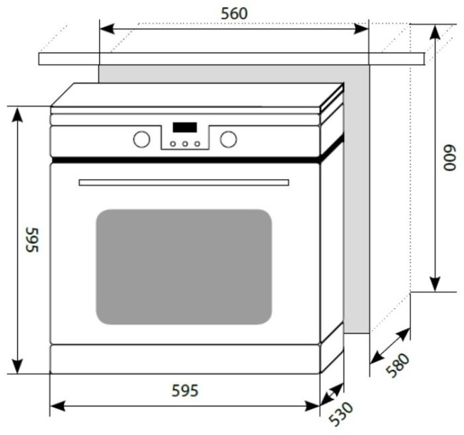 Встраиваемый электрический духовой шкаф Lex EDP 093 BL