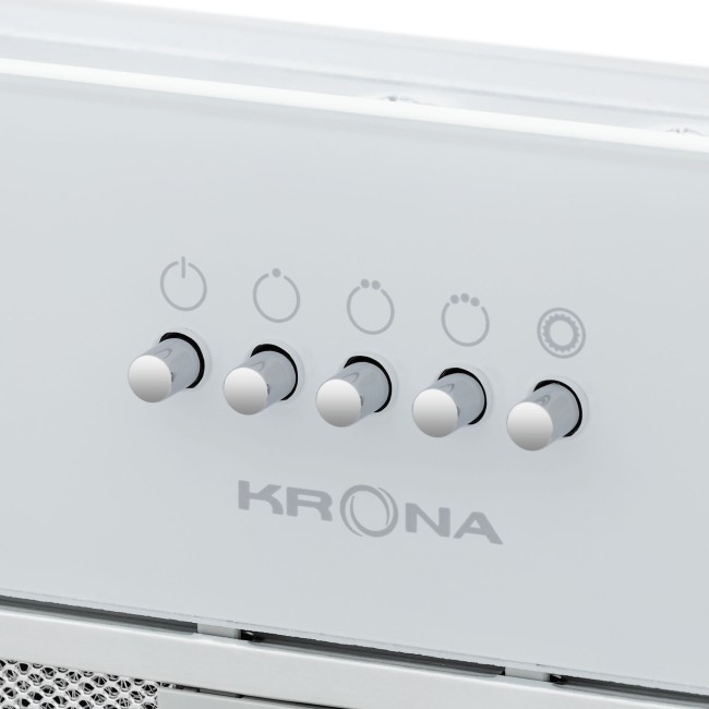 Встраиваемая вытяжка Krona Kate 600 Glass White PB