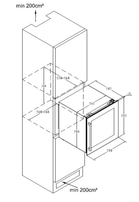 Встраиваемый винный шкаф Weissgauff WWCI-36 DB DualZone Встраиваемый винный шкаф Weissgauff WWCI-36 DB DualZone