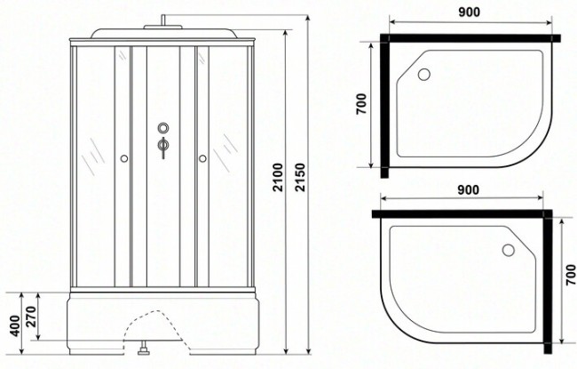 Душевая кабина Niagara Eco E90/70/40L/TN